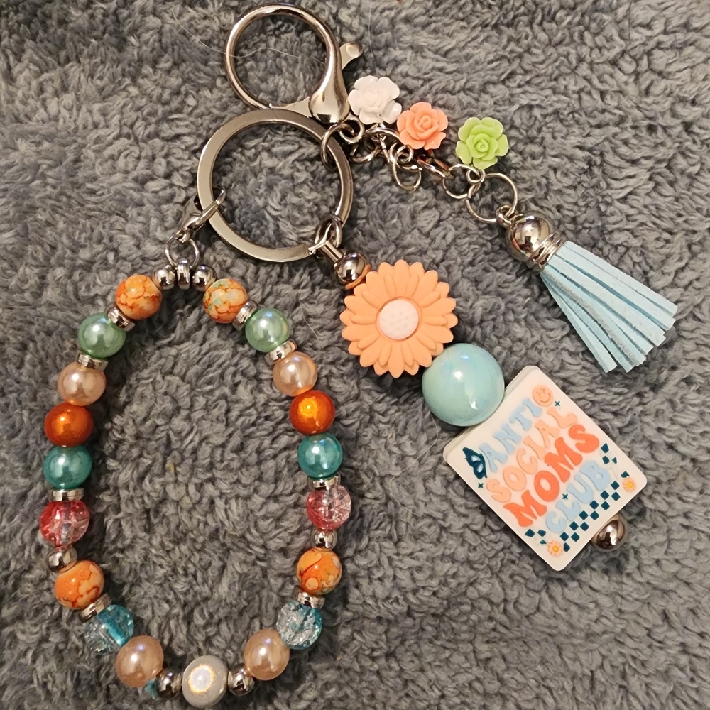 Colorful Beaded Key & Card Holder